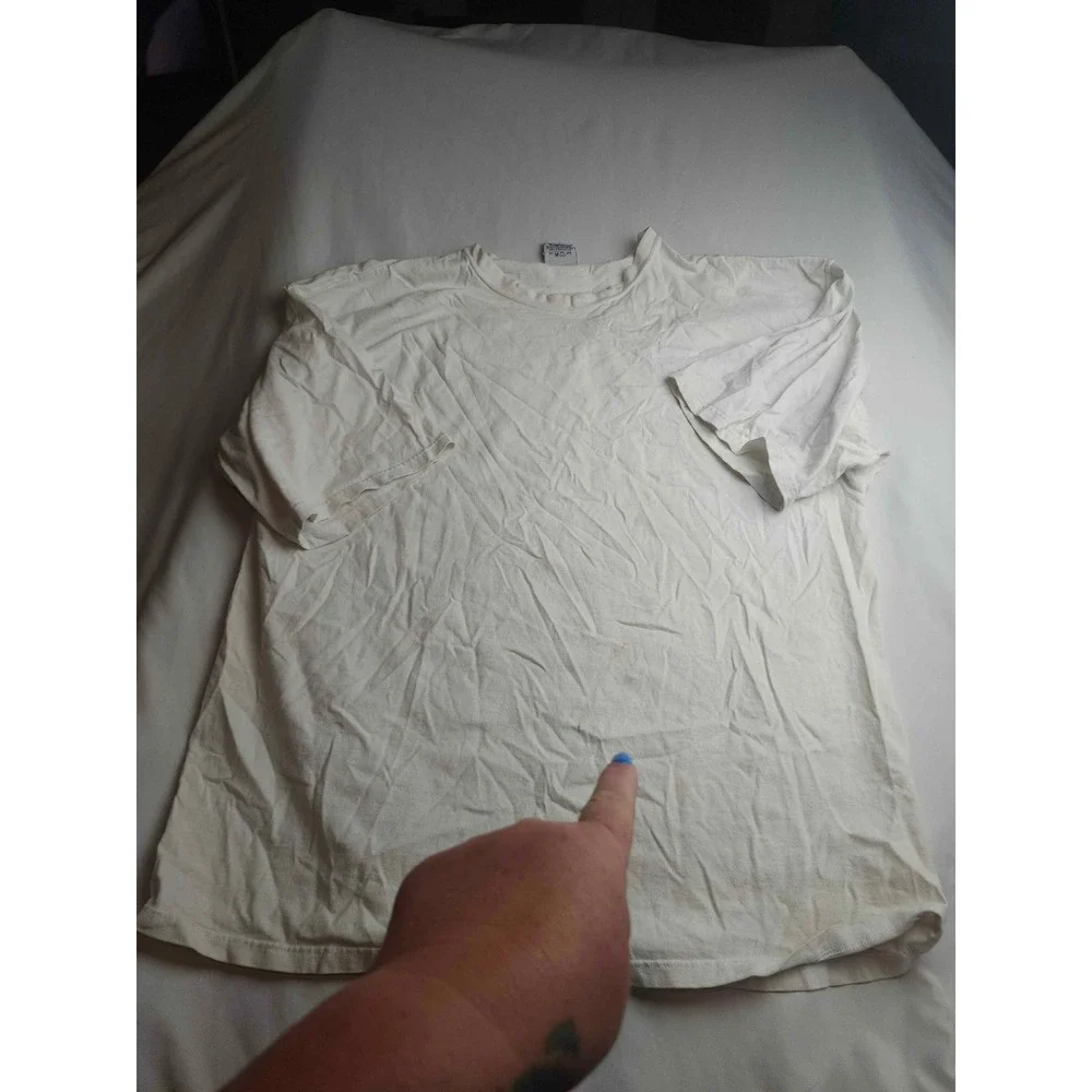 Pluma Vintage White Heavyweight Cotton T-Shirt Made in USA XXL Short Sleeve Mens